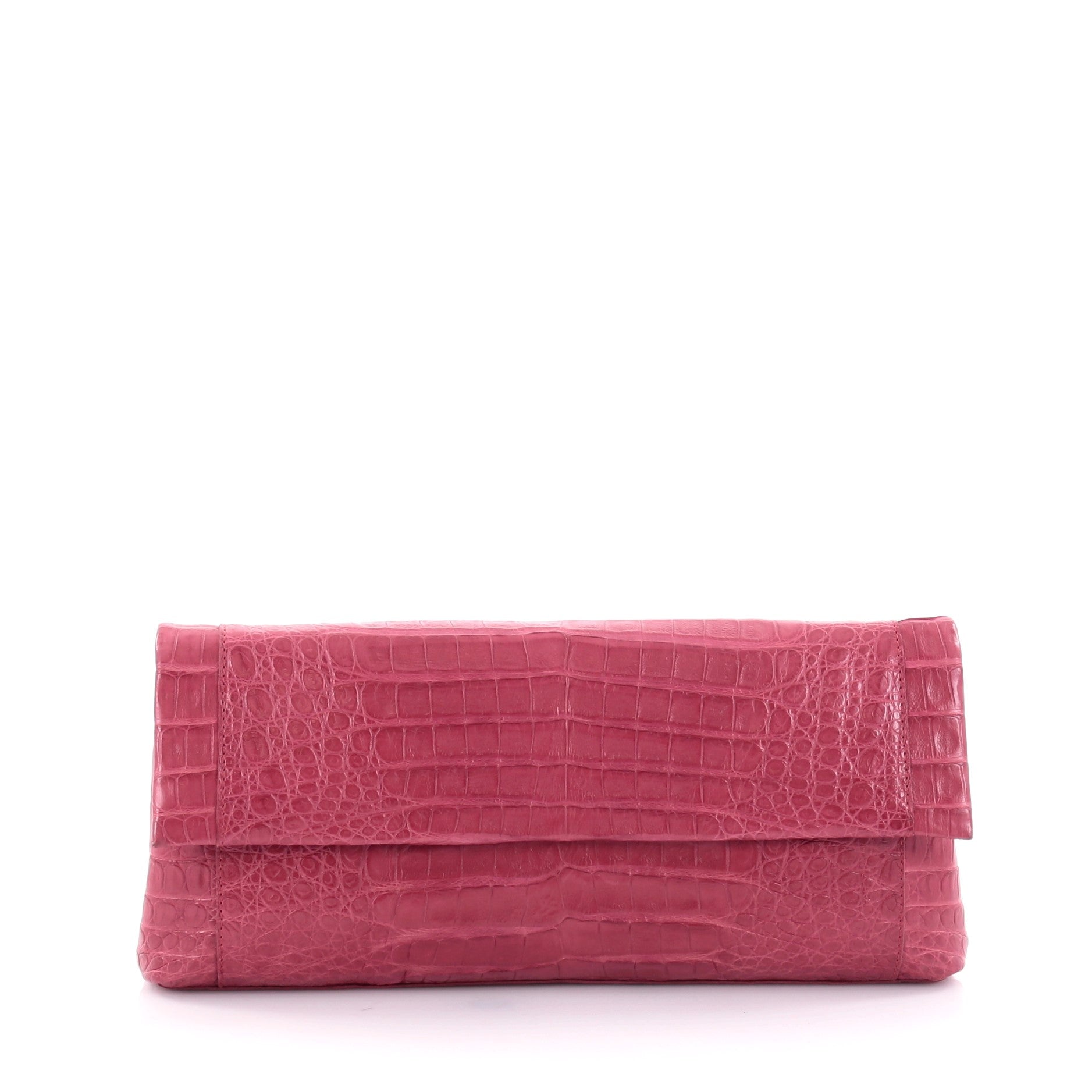 Convertible Flap Clutch Crocodile Long