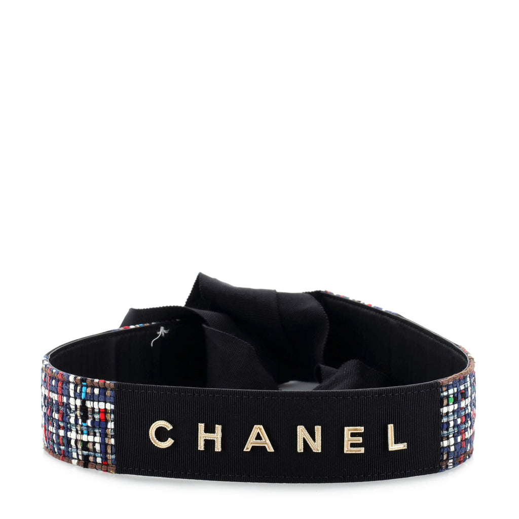 Logo Tie Belt Tweed and Grosgrain Wide 195