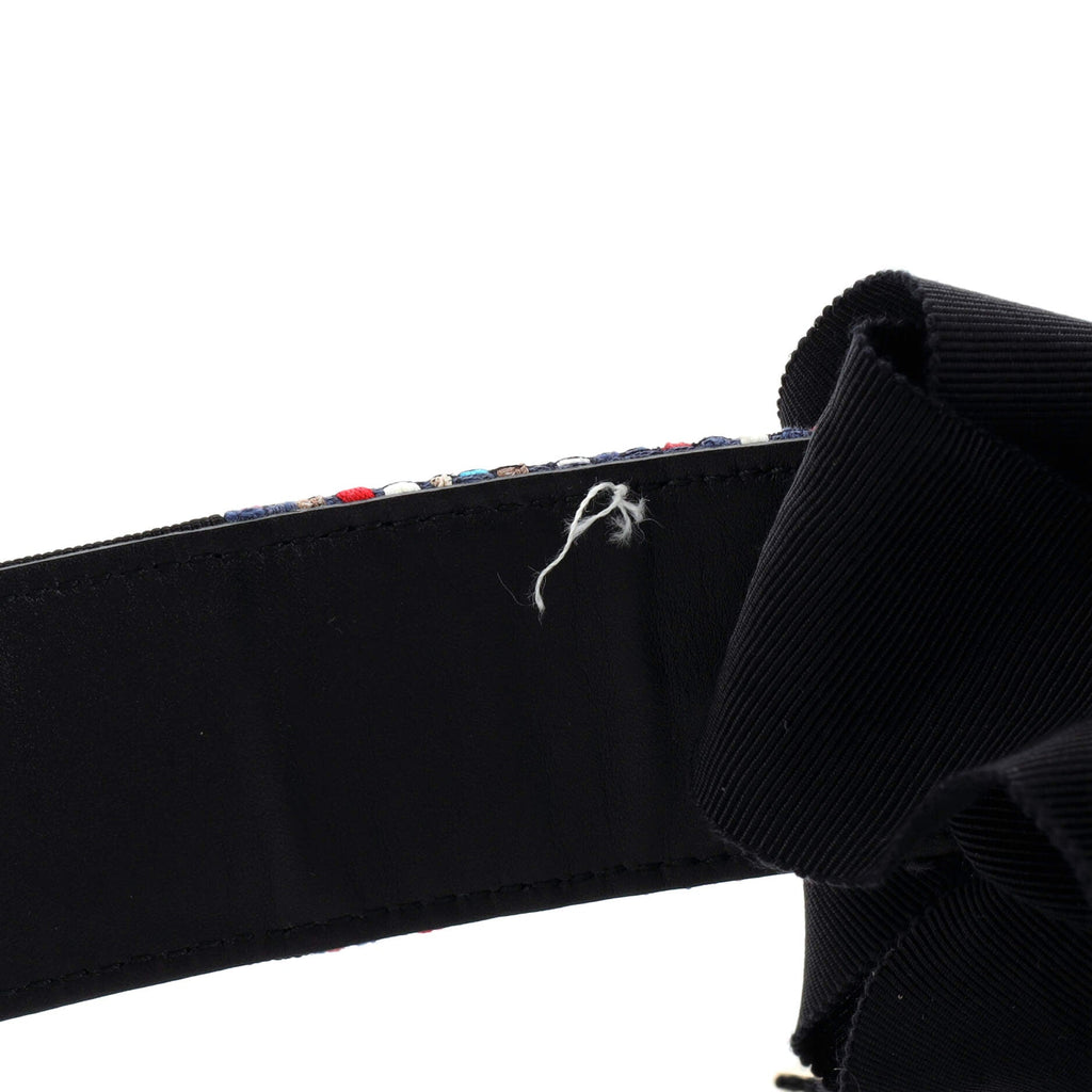 Logo Tie Belt Tweed and Grosgrain Wide 195