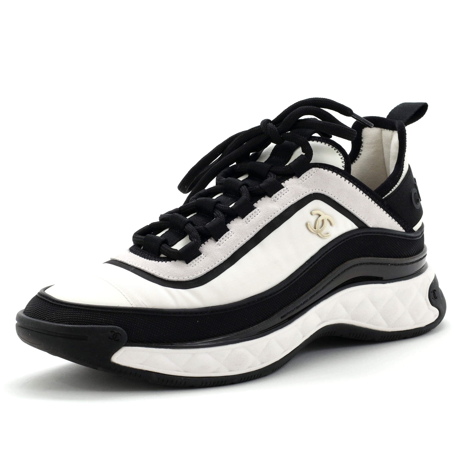 Women's CC Cap Toe Logo Sneakers Mixed Fibers