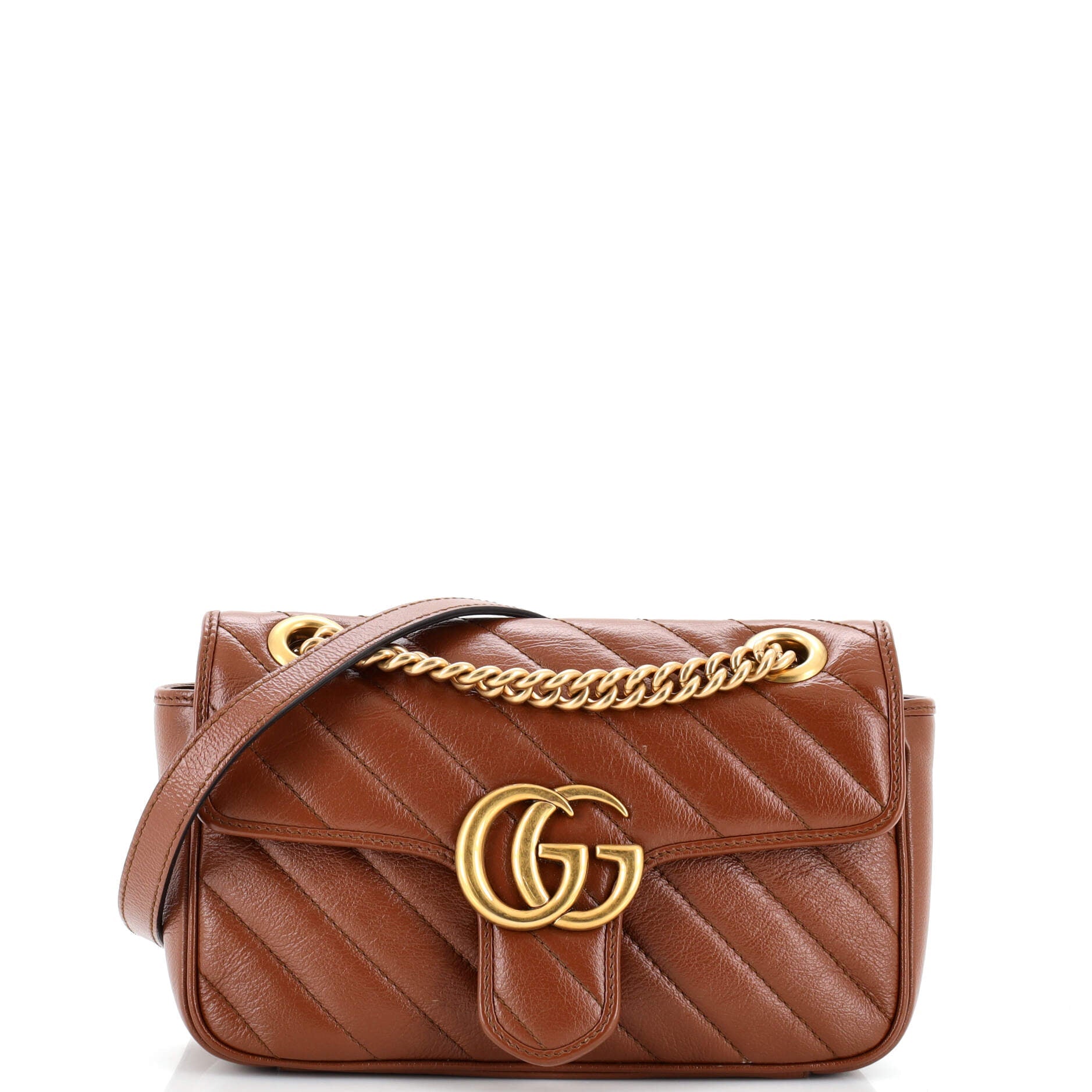 GG Marmont Flap Bag Diagonal Quilted Leather Mini