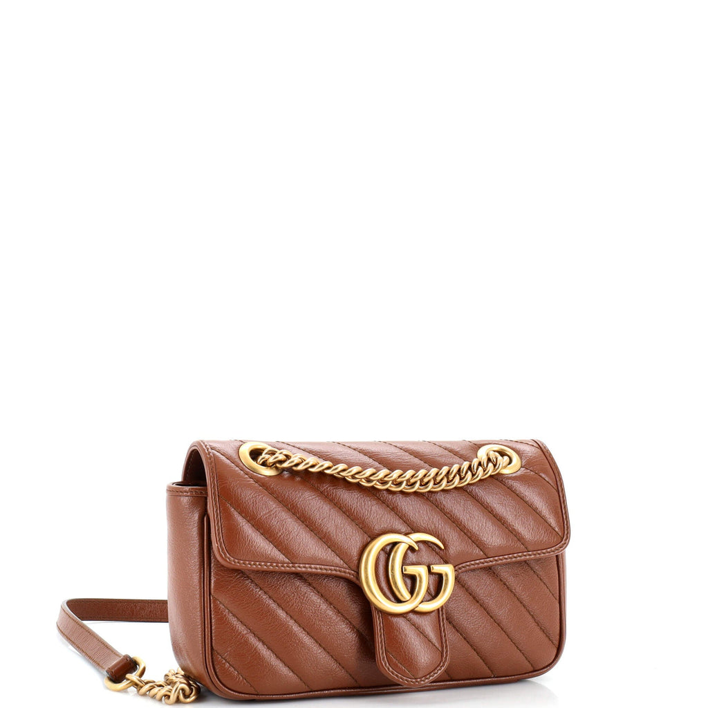 GG Marmont Flap Bag Diagonal Quilted Leather Mini