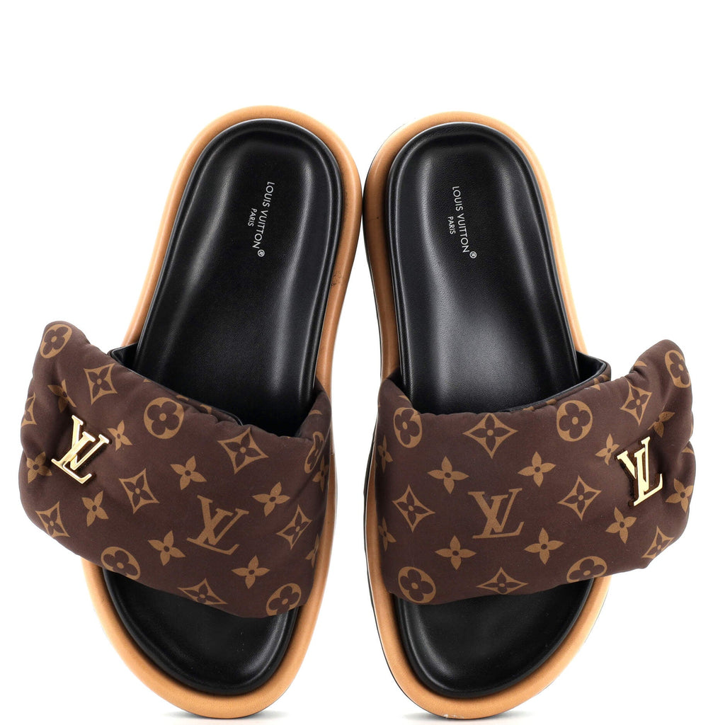 Women's Pool Pillow Comfort Mule Sandals Monogram Nylon
