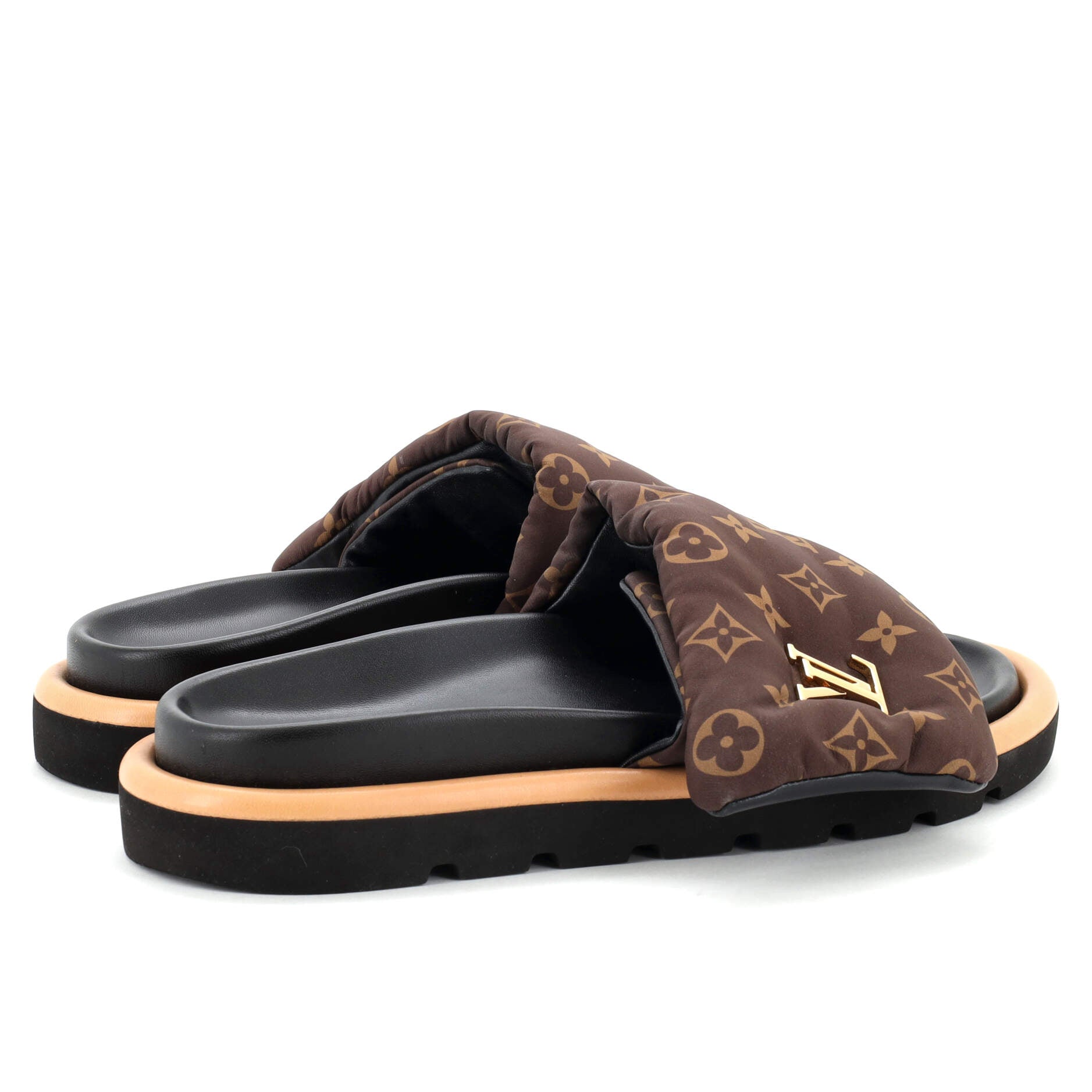 Women's Pool Pillow Comfort Mule Sandals Monogram Nylon