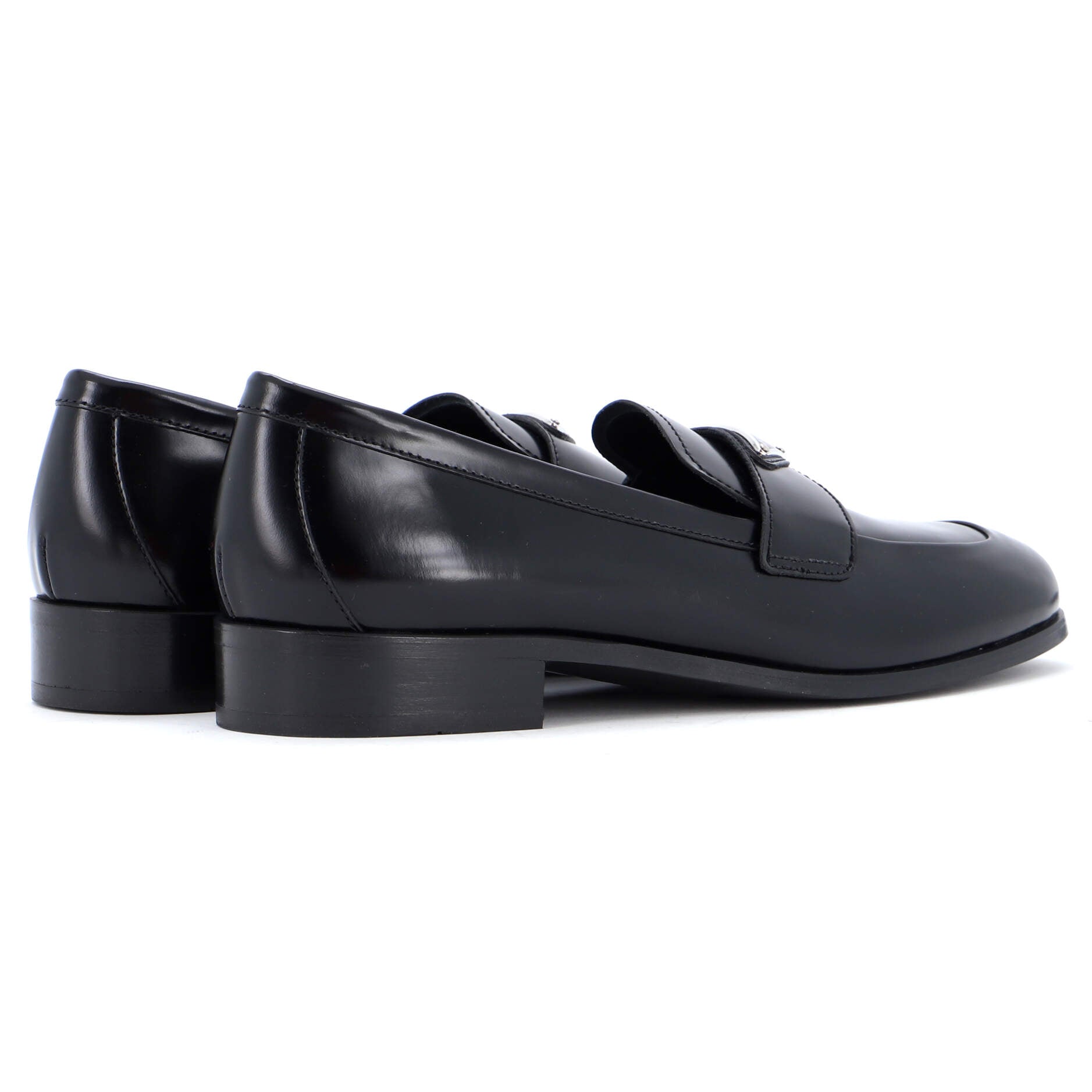 Women's Triangle Logo Loafers Spazzolato Leather