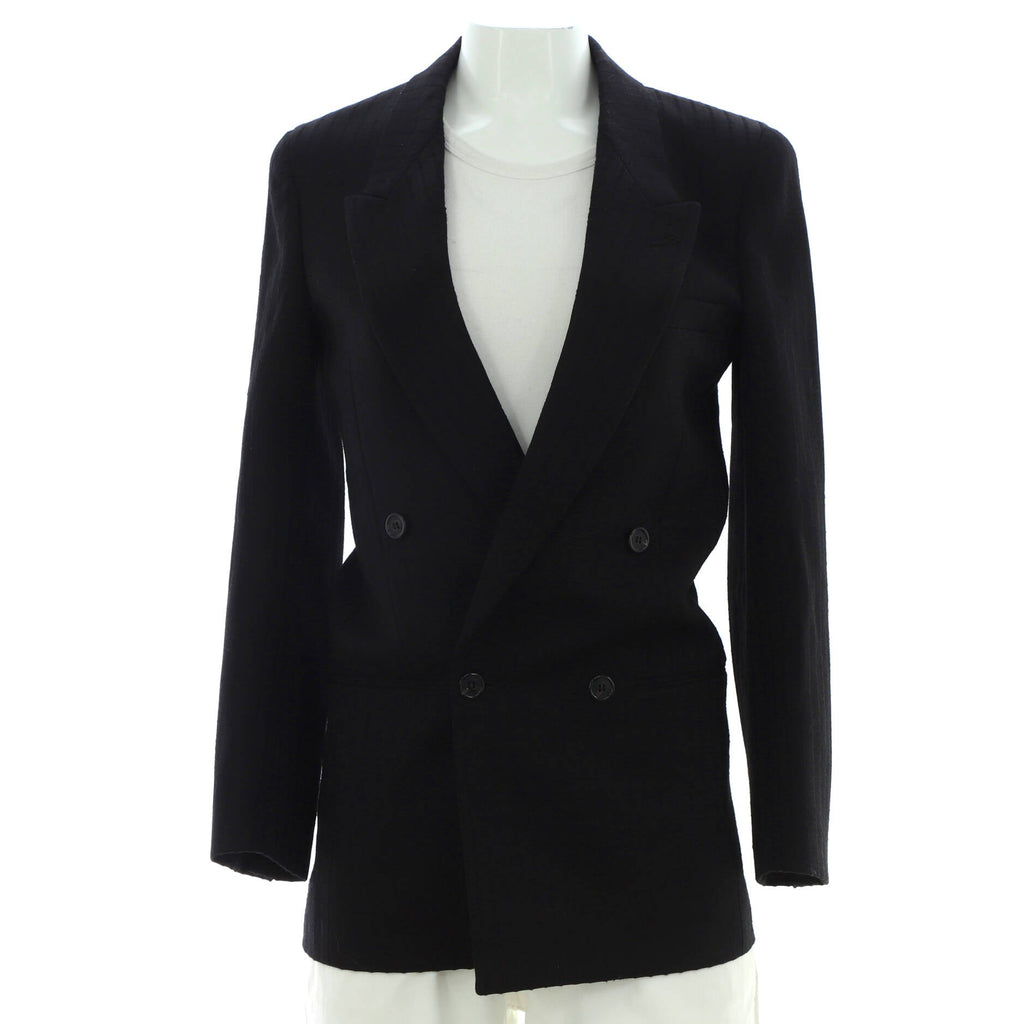Women's Striped Double Breasted Blazer Wool