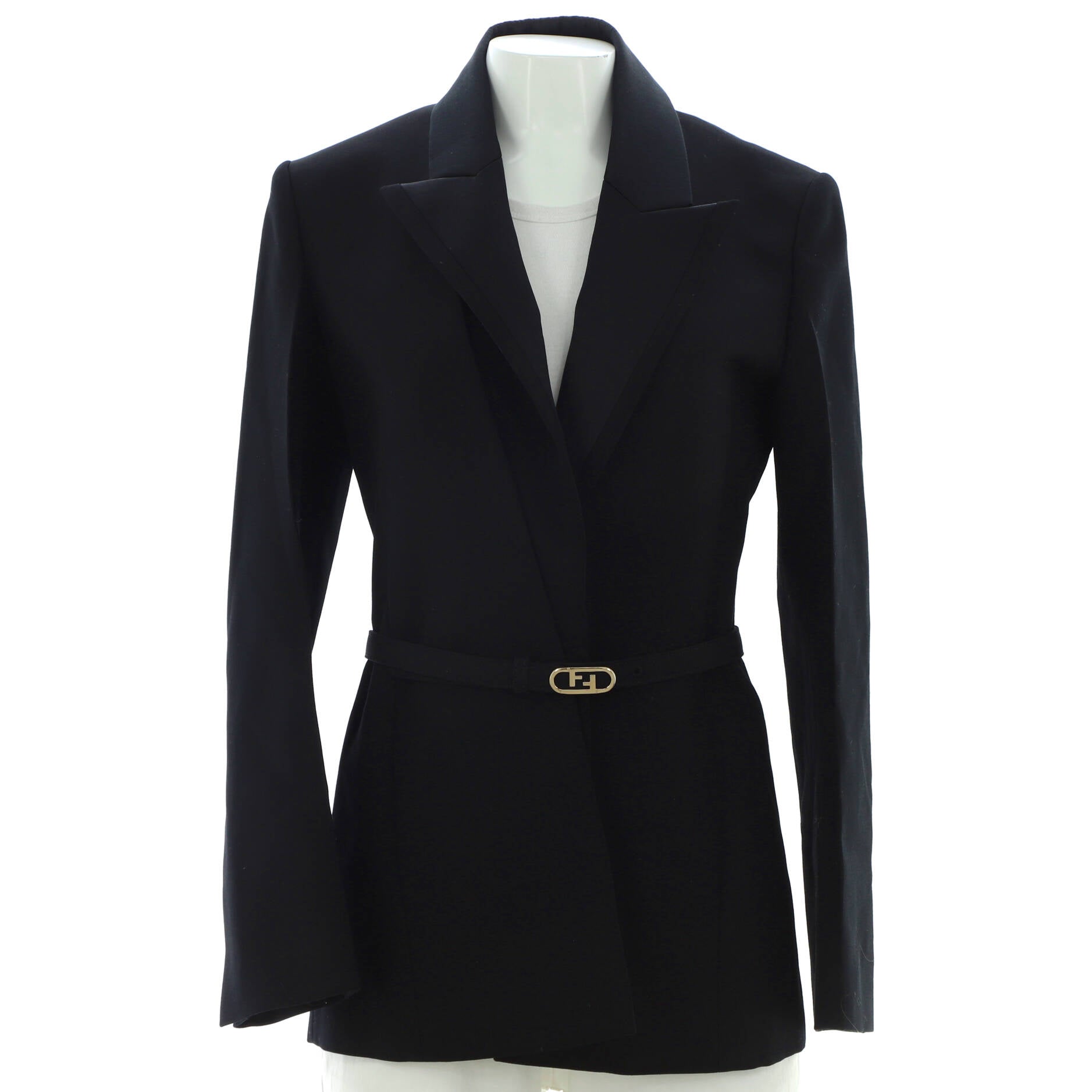 Women's Belted Single Breasted Blazer Wool