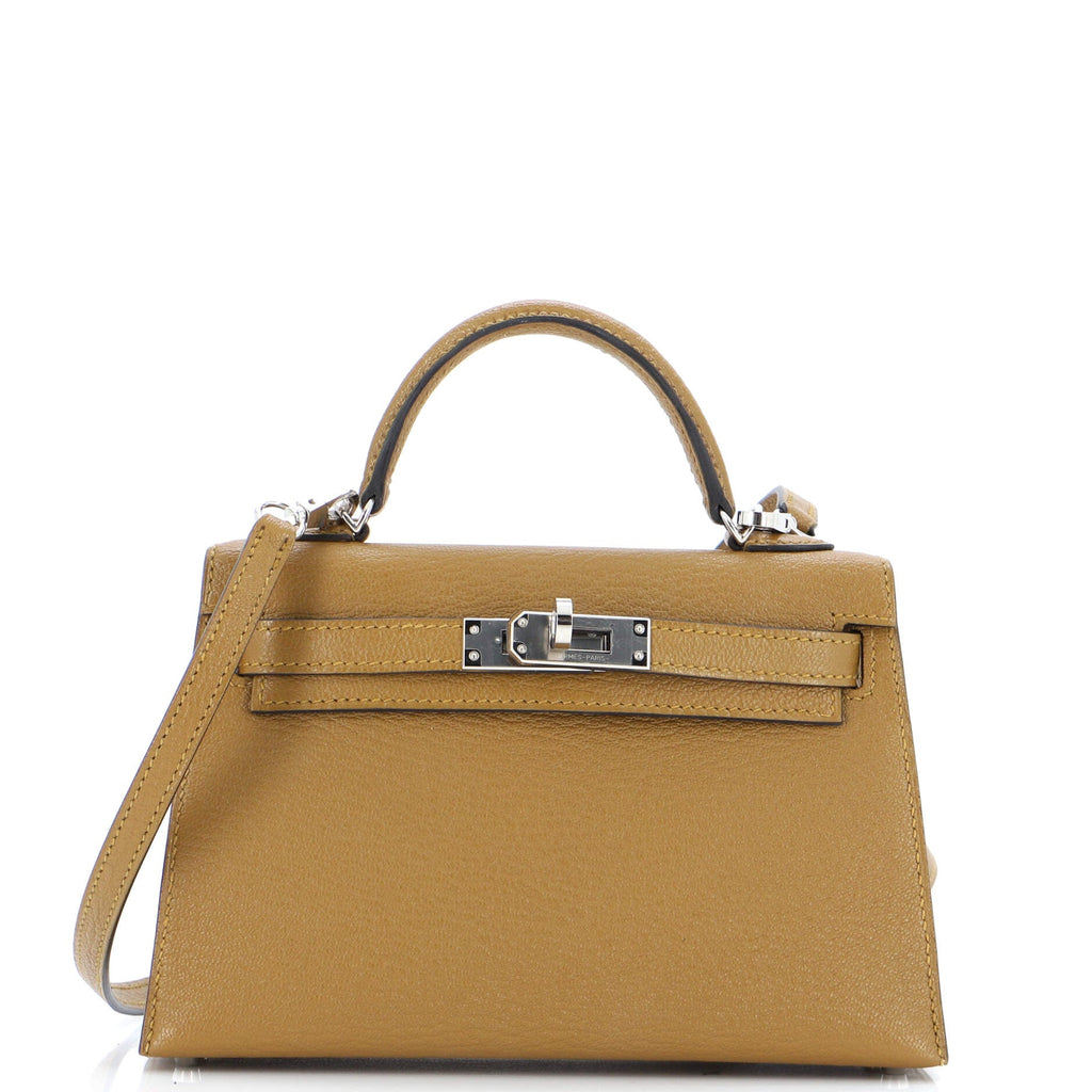 Kelly Mini II Bag Verso Chevre Mysore with Palladium Hardware 20
