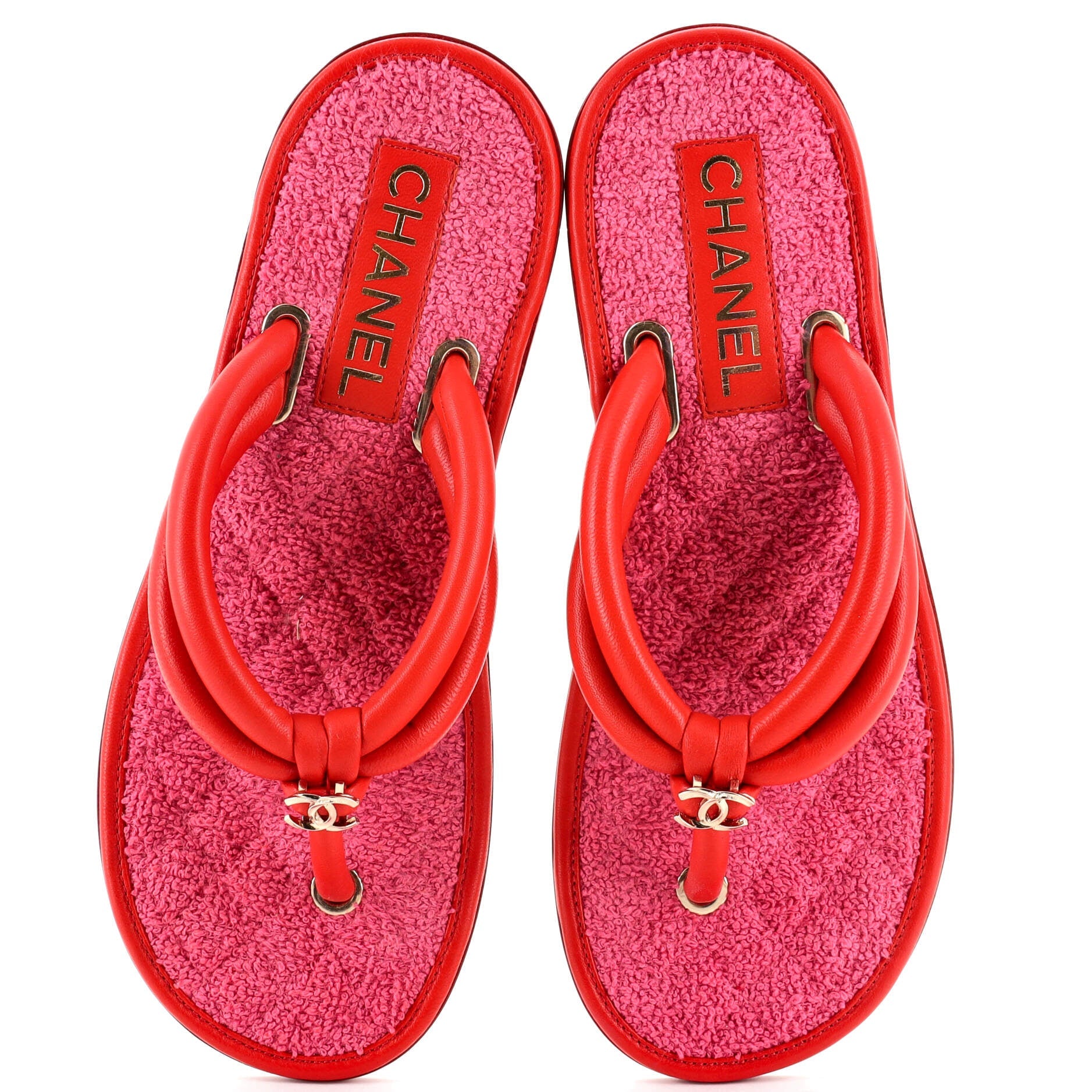 Women's Interlocking CC Thong Sandals Leather