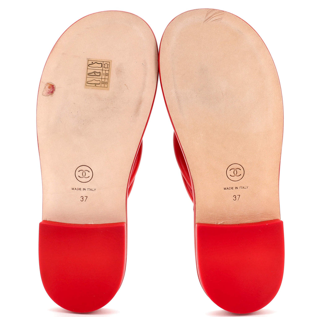 Women's Interlocking CC Thong Sandals Leather