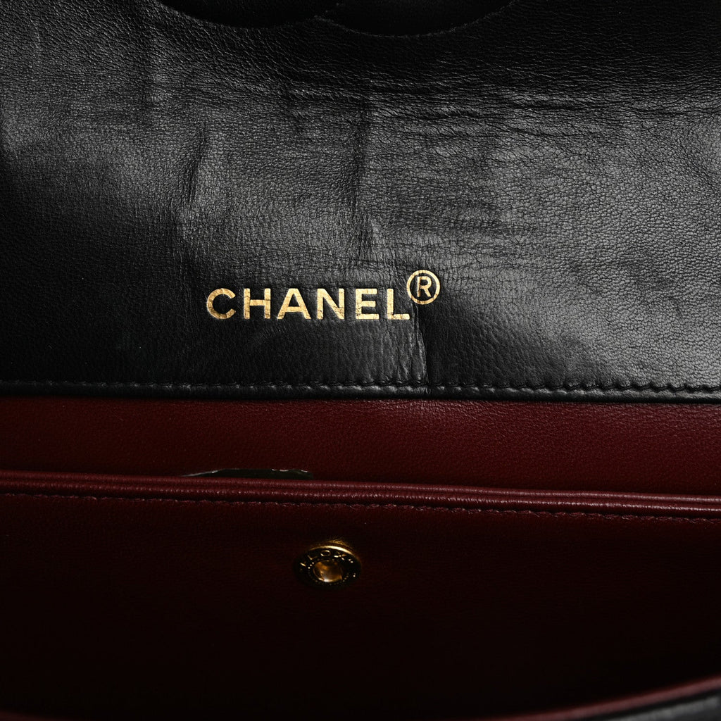 Lambskin Quilted Medium Single Flap Black