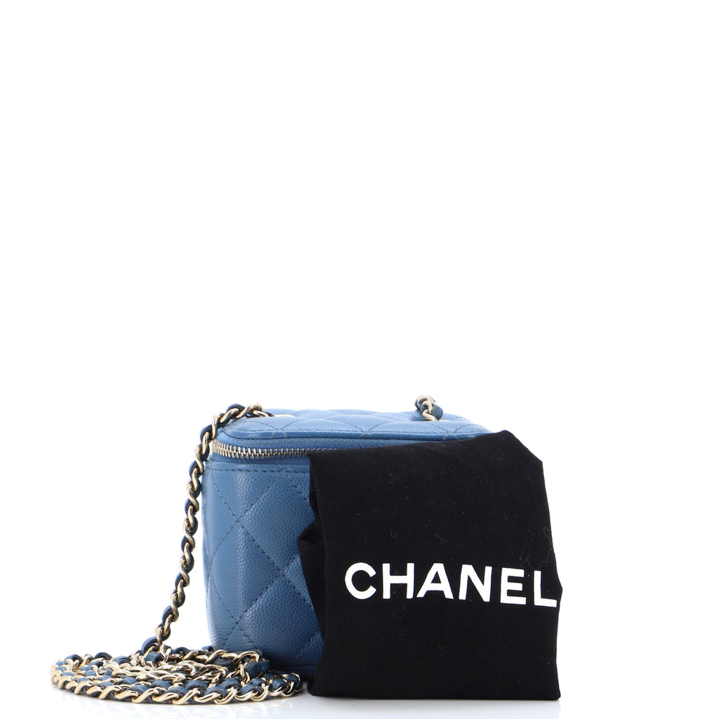 Classic Vanity Case with Chain Quilted Caviar Mini
