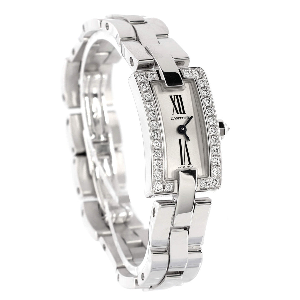 Ballerine Quartz Watch White Gold with Diamond Bezel 14