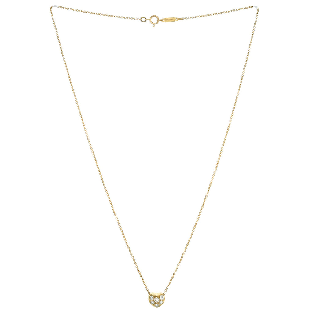 Heart Pendant Necklace 18K Yellow Gold with Diamonds