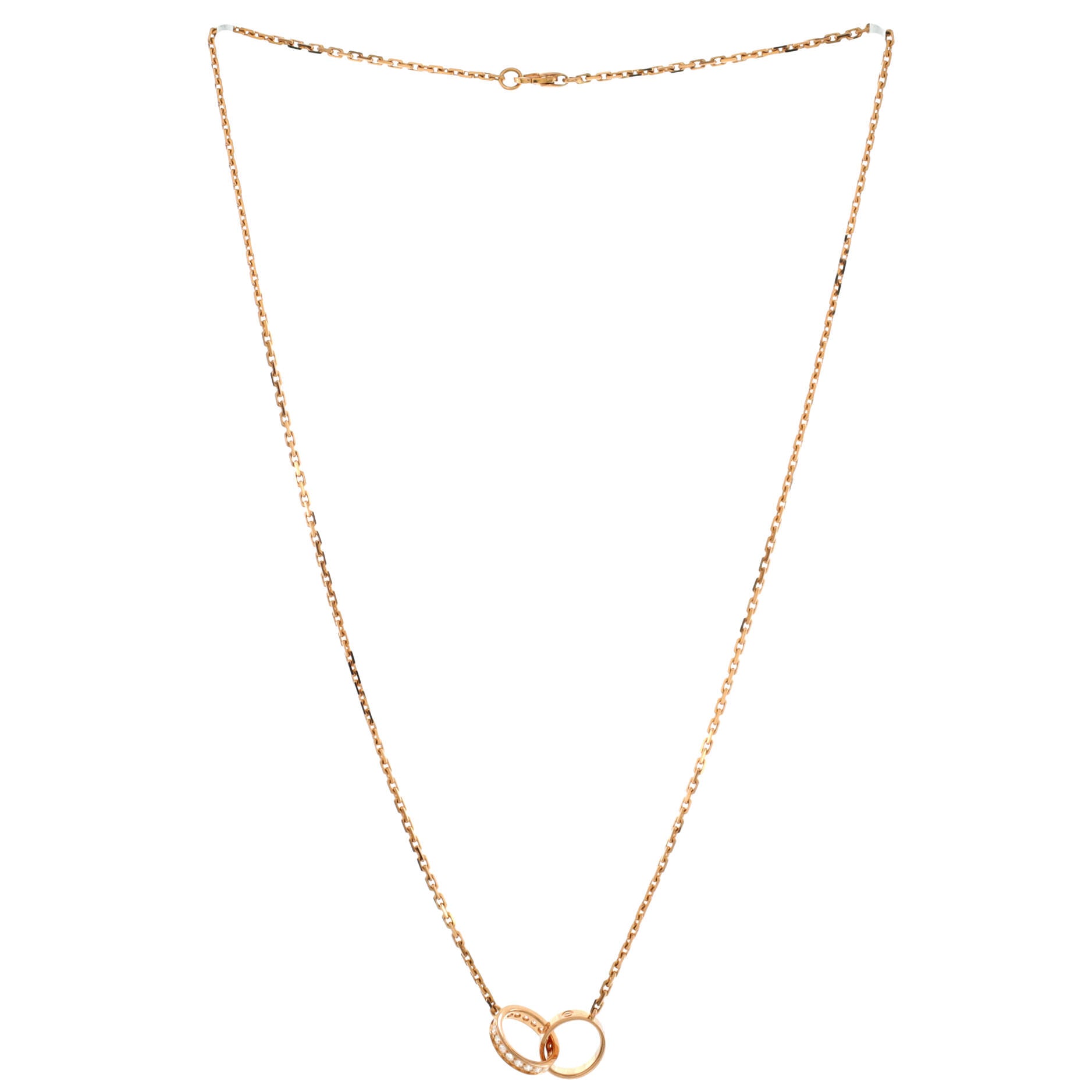 Love Interlocking Necklace 18K Rose Gold with Diamonds