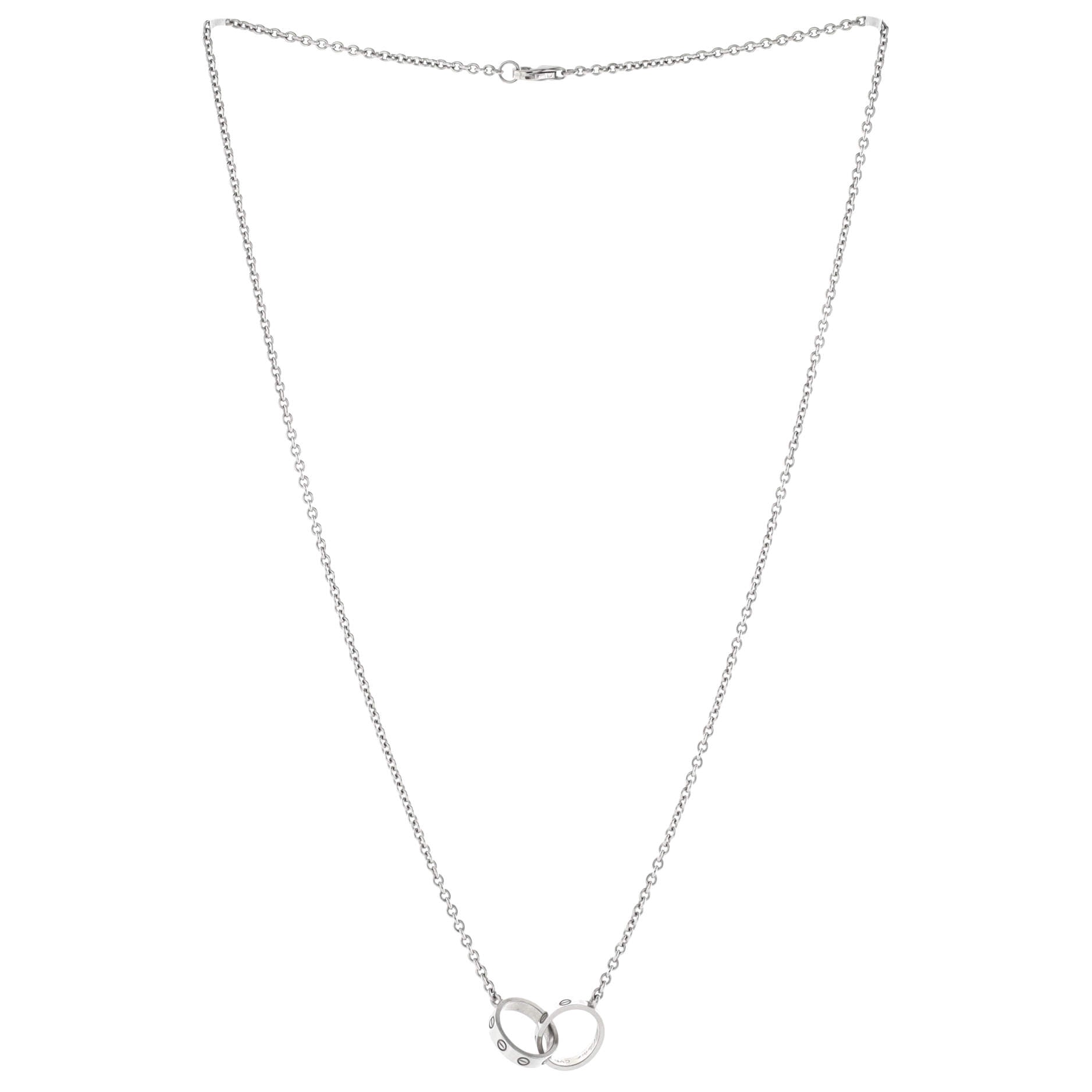 Love Interlocking Necklace 18K White Gold