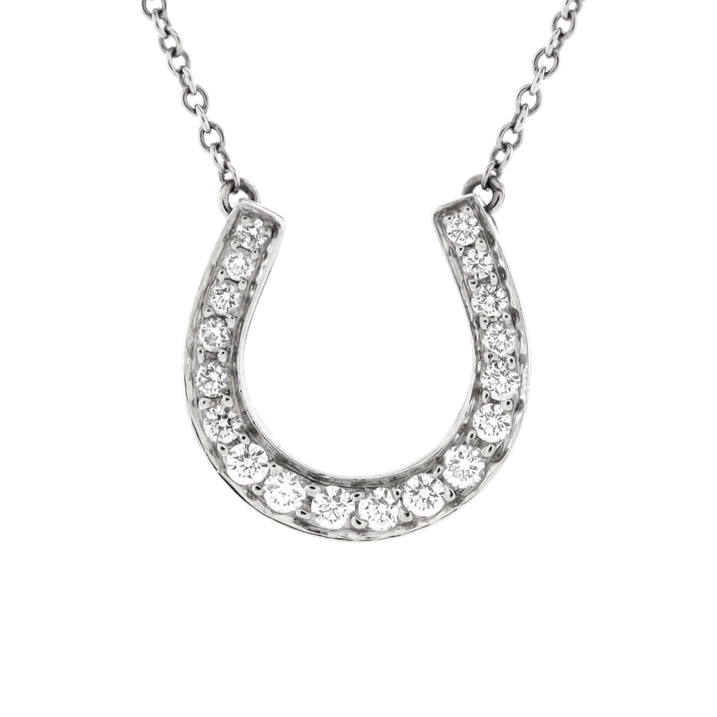 Horseshoe Necklace Platinum with Diamonds