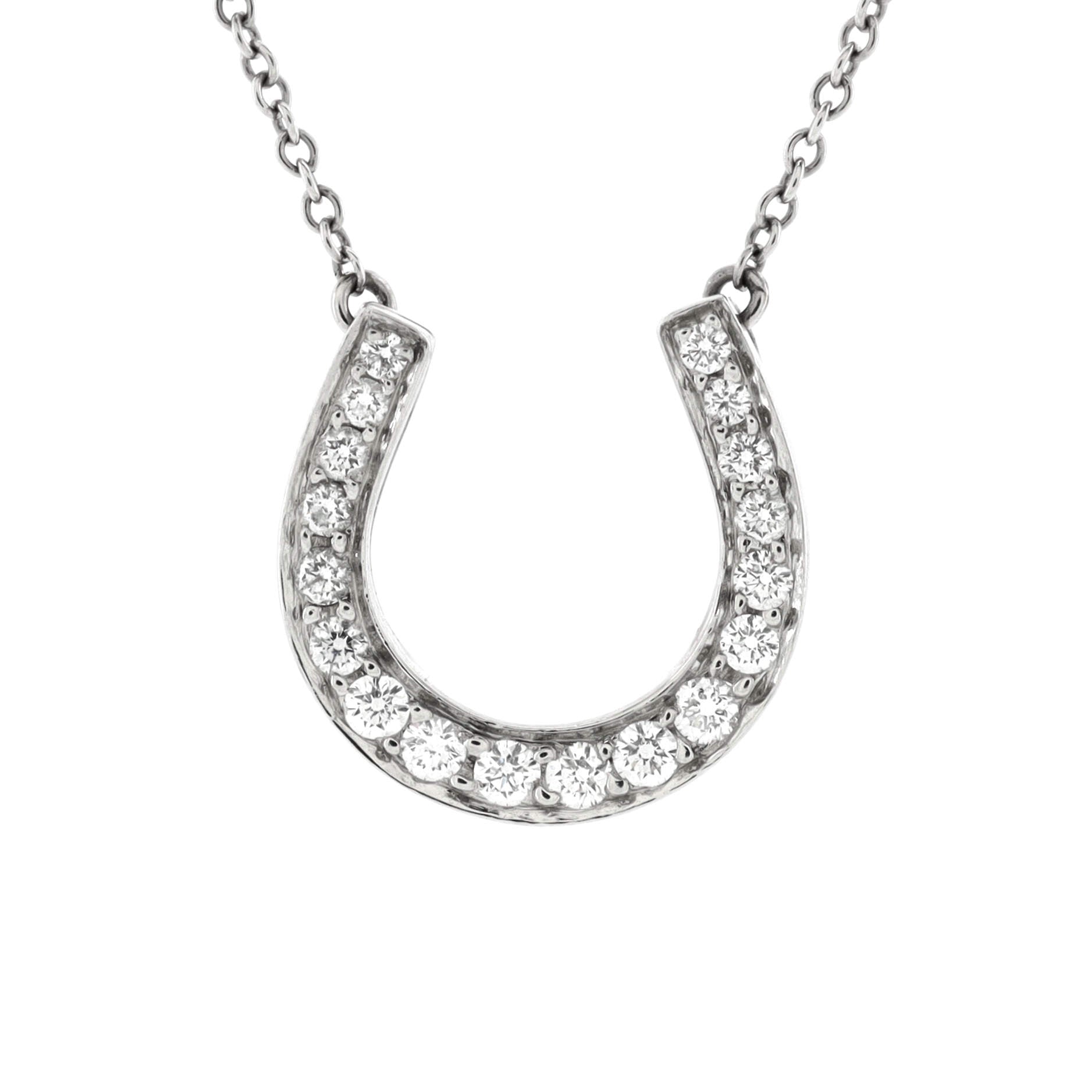 Horseshoe Necklace Platinum with Diamonds
