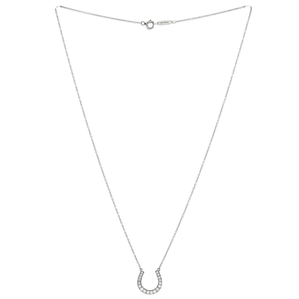 Horseshoe Necklace Platinum with Diamonds
