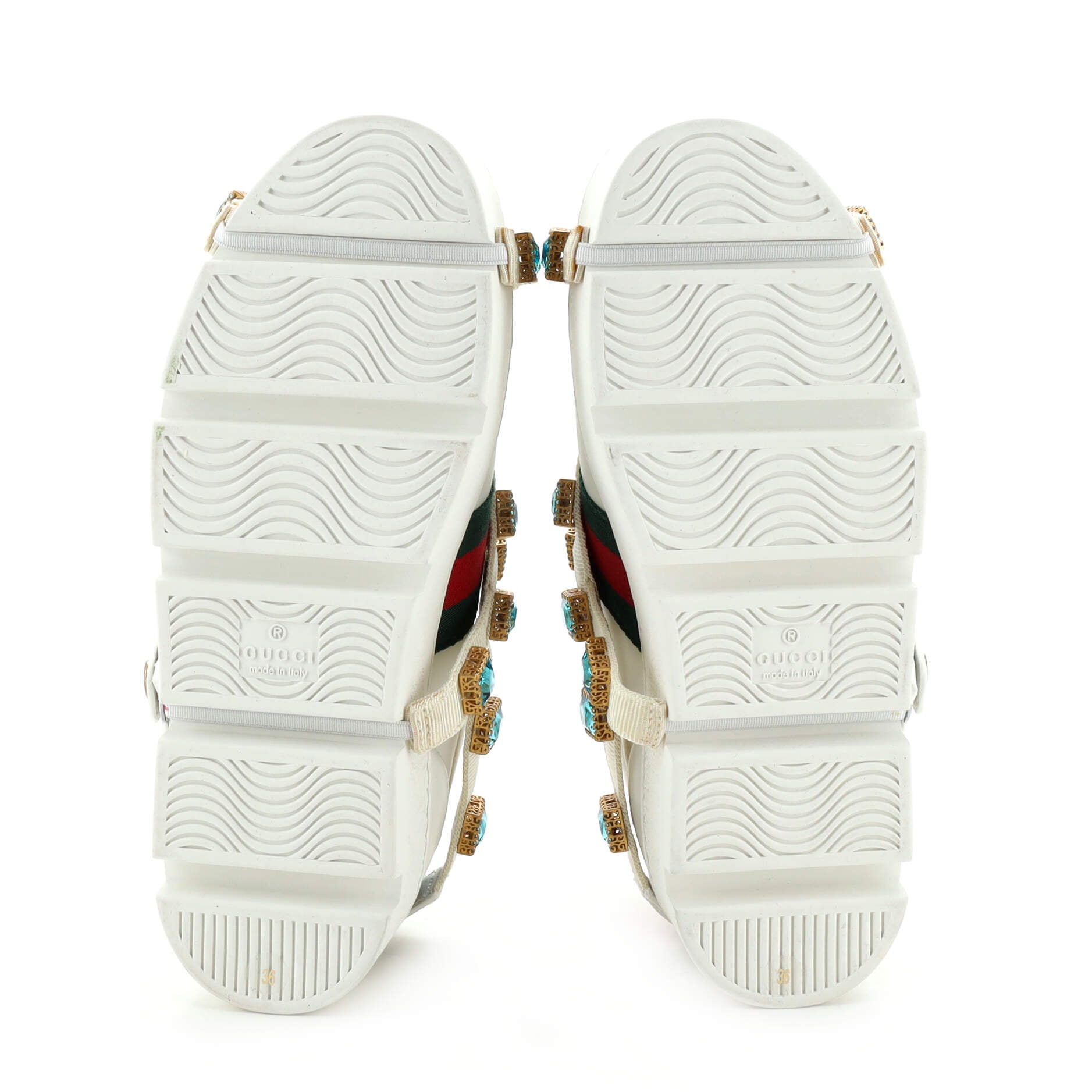 Women's Ace Web Platform Sneakers Leather with Removable Crystals