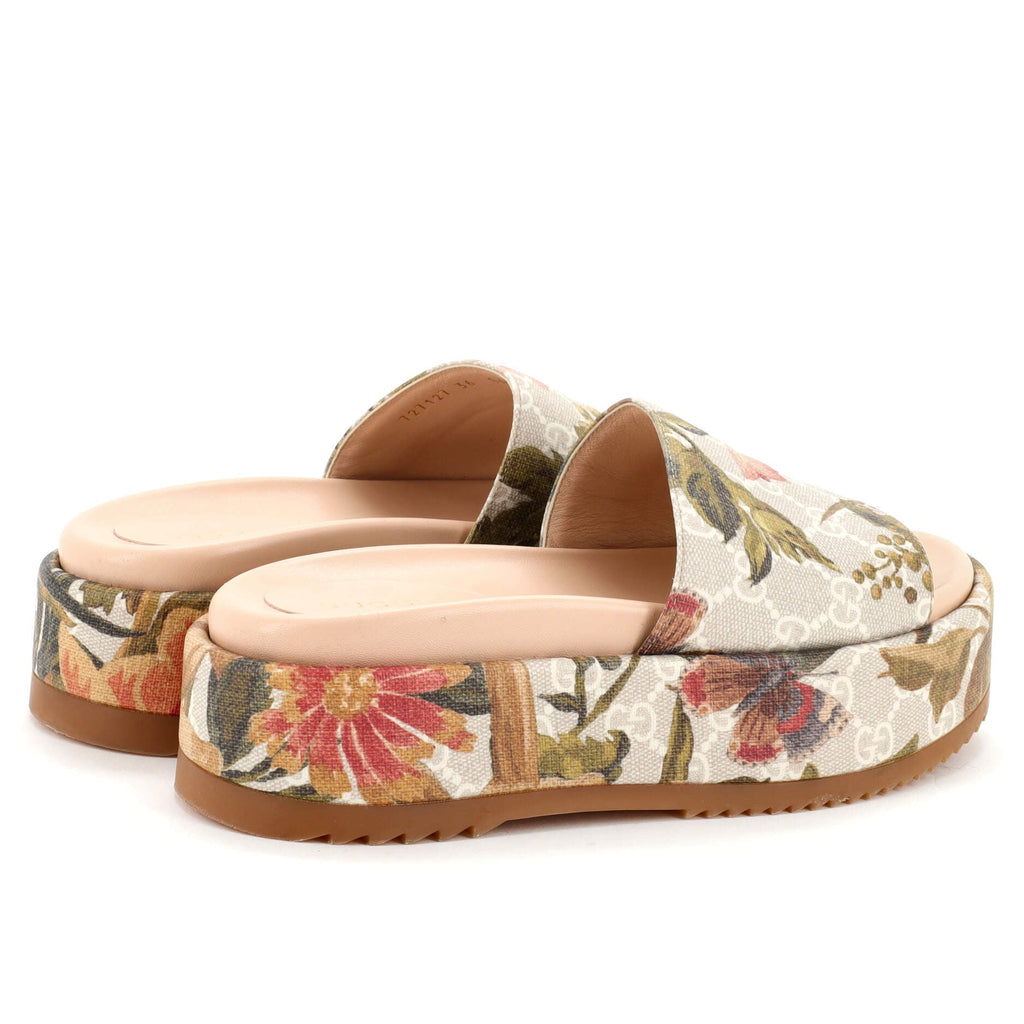 Women's Angelina Platform Slide Sandals Printed GG Coated Canvas