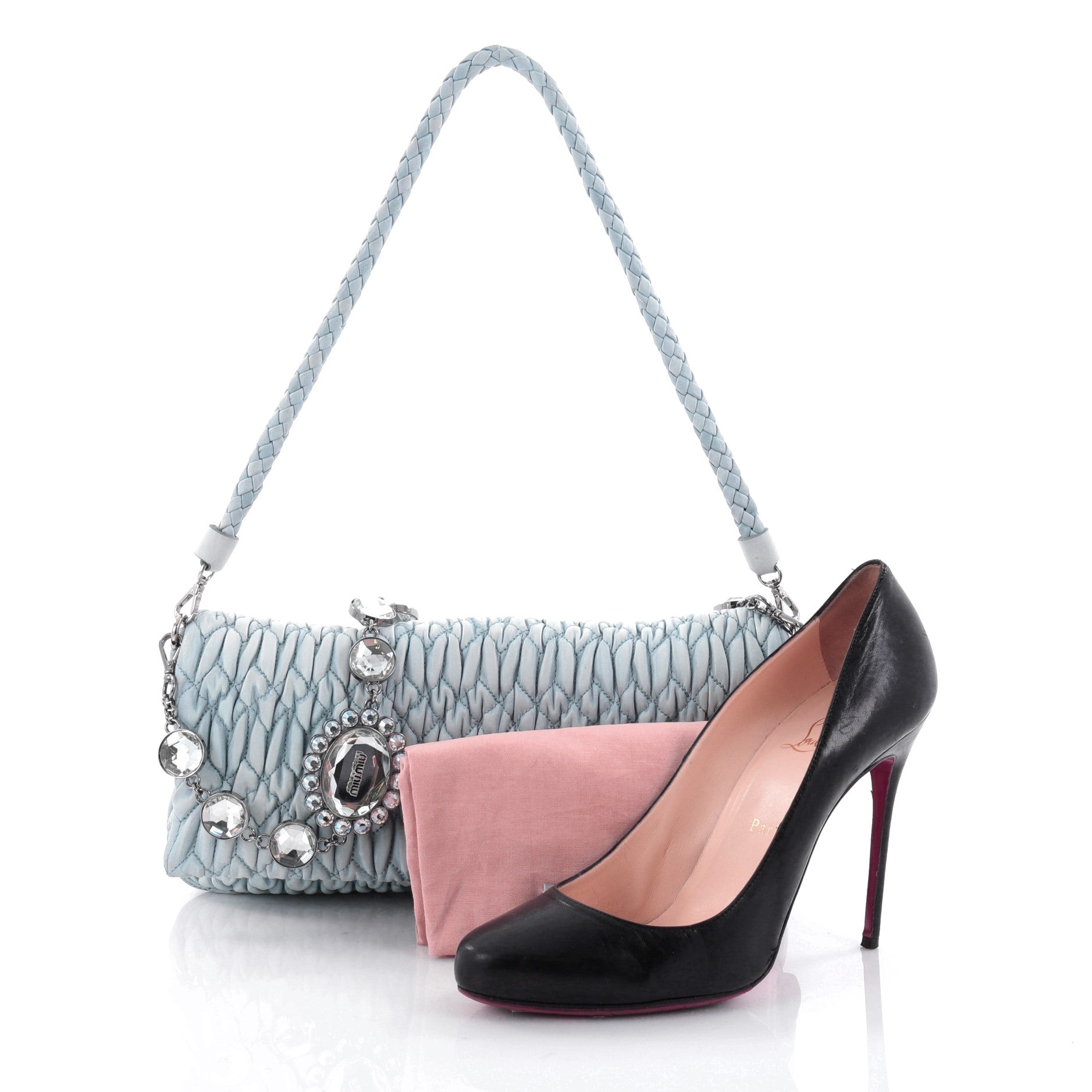 Crystal Clutch Matelasse Leather Medium