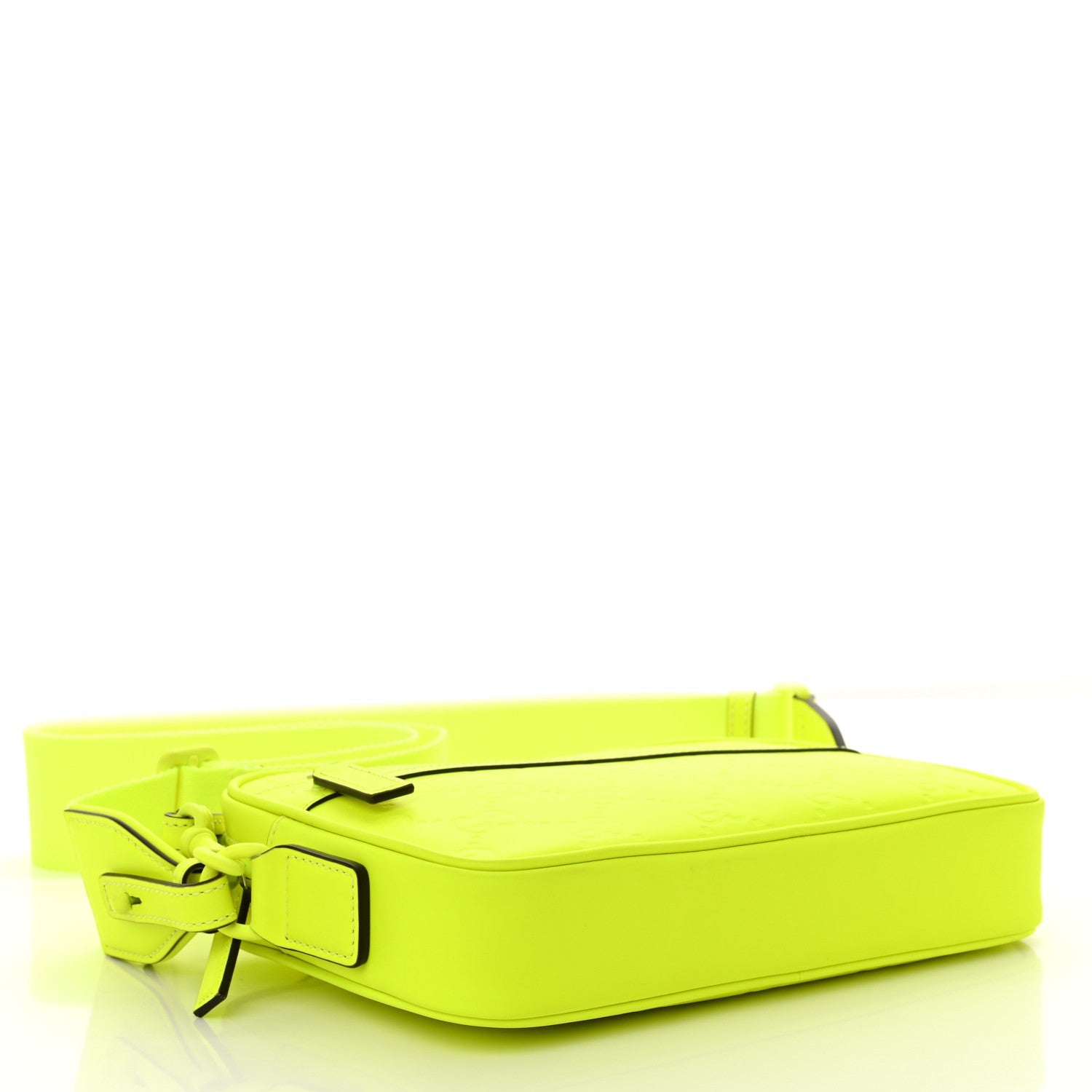 Rubber Effect Monogram GG Crossbody Bag Fluorescent Yellow