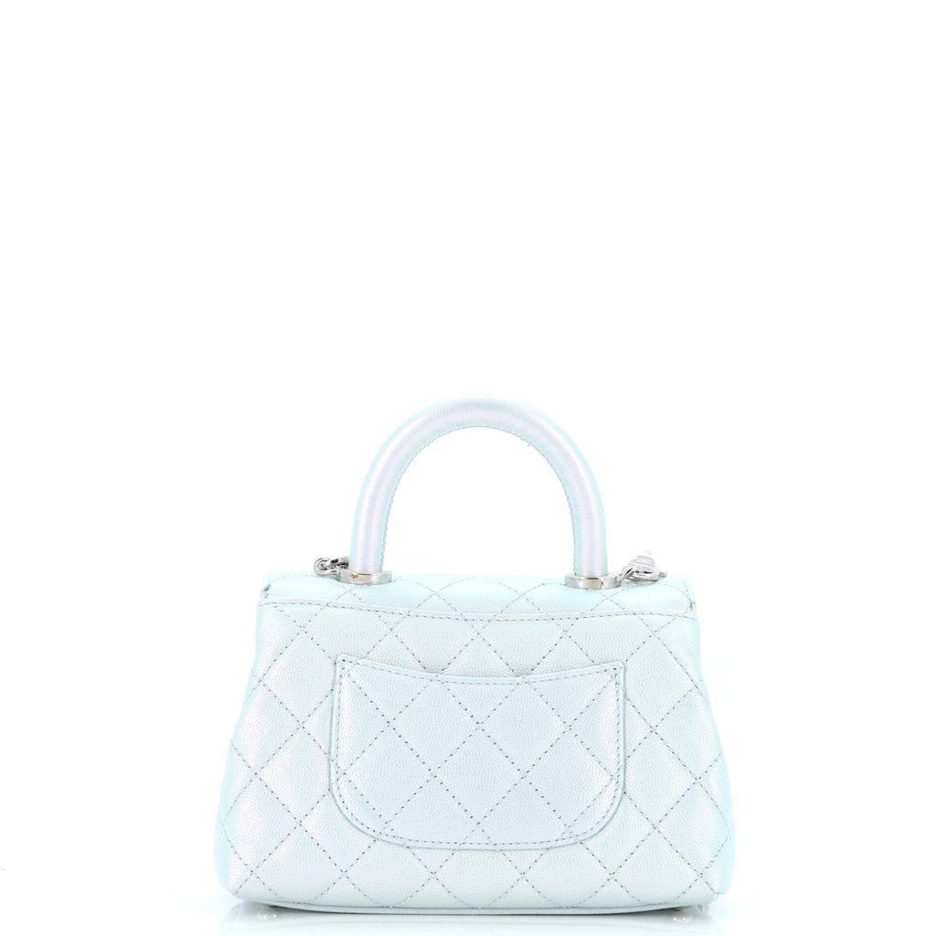 Coco Top Handle Bag Quilted Iridescent Caviar with Gradient Hardware Extra Mini