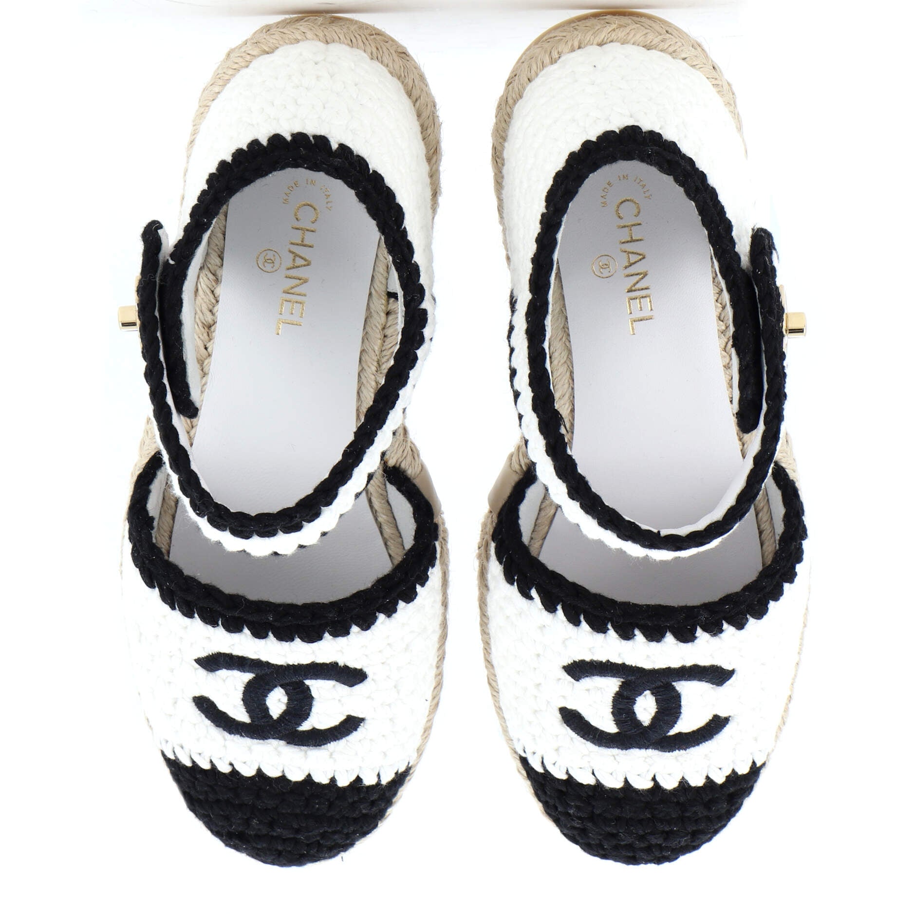 Women's CC Cap Toe Ankle Strap Espadrilles Braided Knit