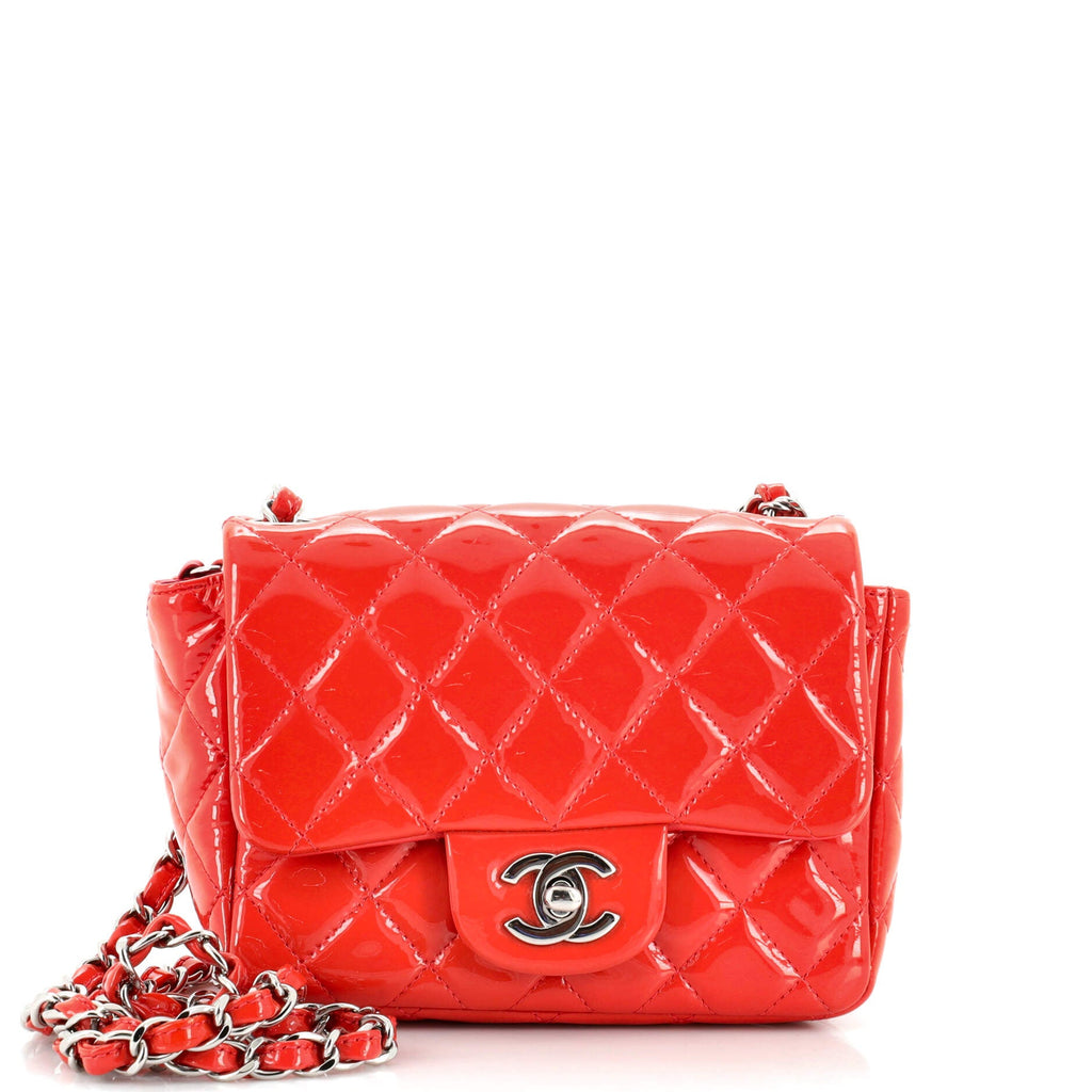 Square Classic Single Flap Bag Quilted Patent Mini