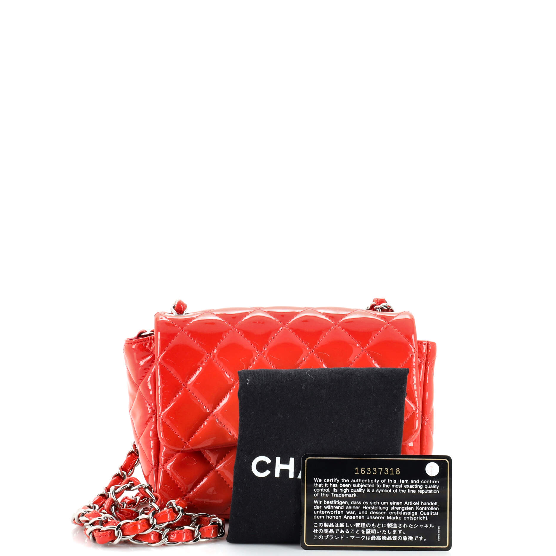 Square Classic Single Flap Bag Quilted Patent Mini