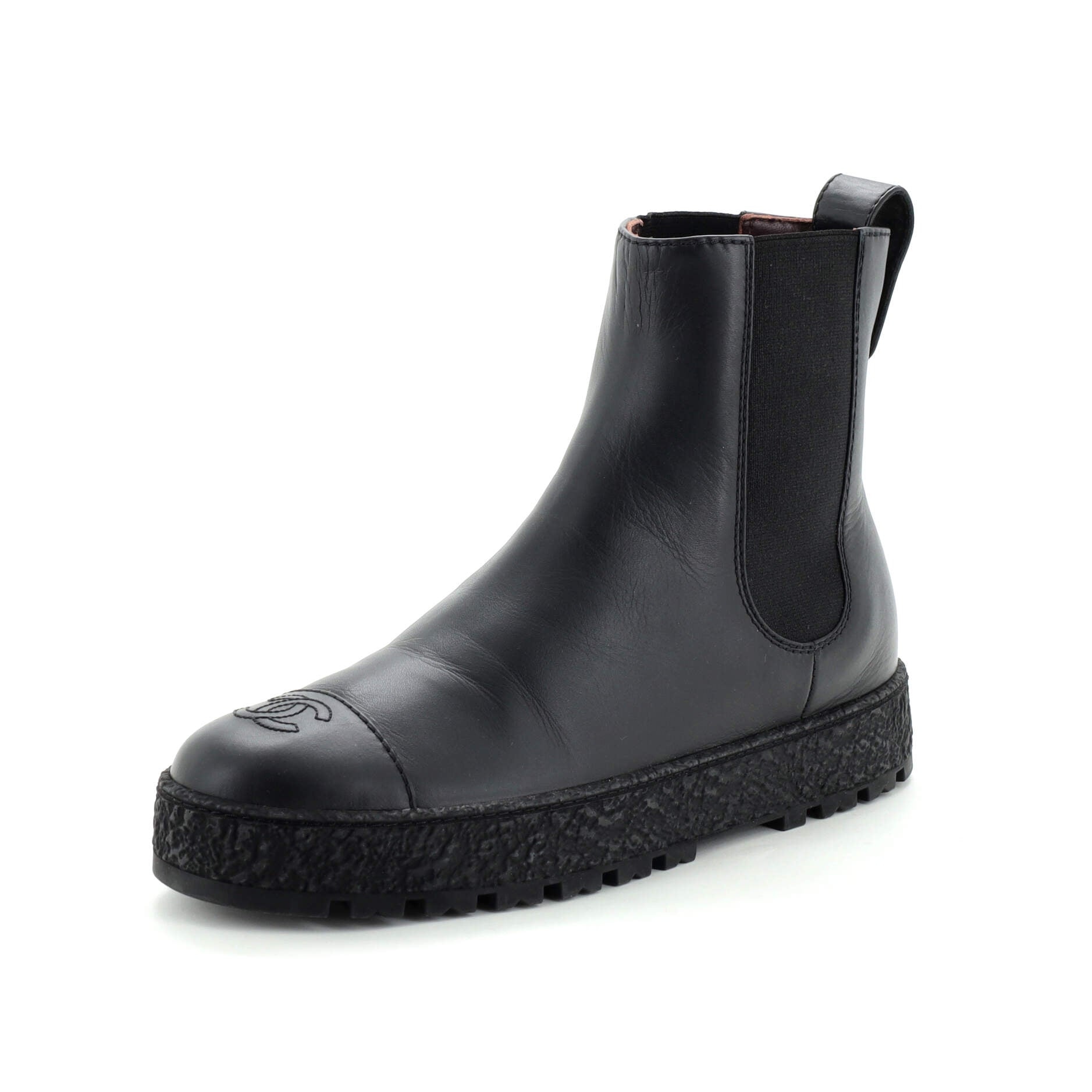 Women's CC Turnlock Cap Toe Chelsea Boots Leather