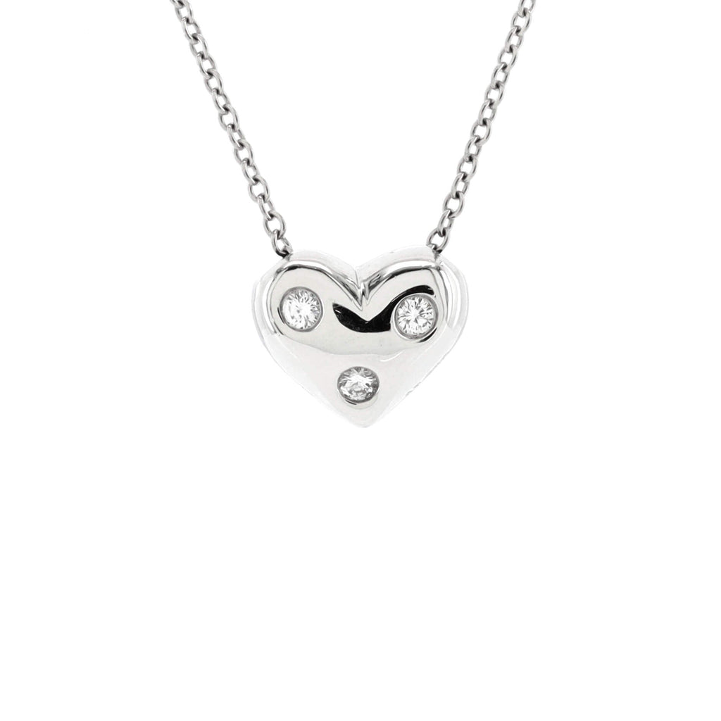 Etoile Heart 3 Diamond Pendant Necklace Platinum with Diamonds