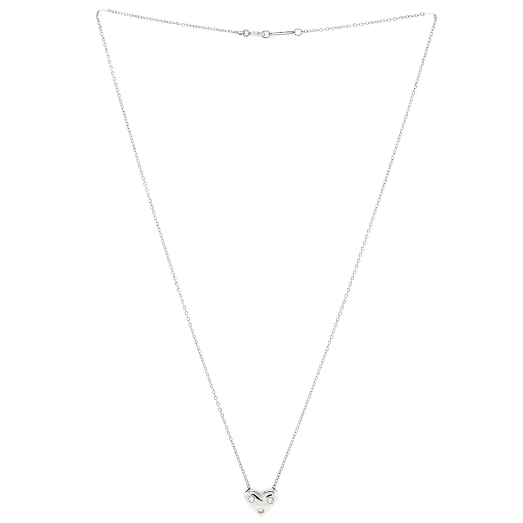 Etoile Heart 3 Diamond Pendant Necklace Platinum with Diamonds