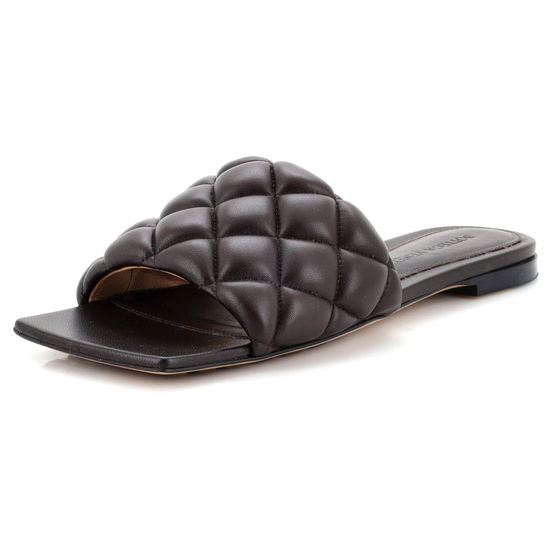 Women's The Padded Flat Sandals Matelasse Leather