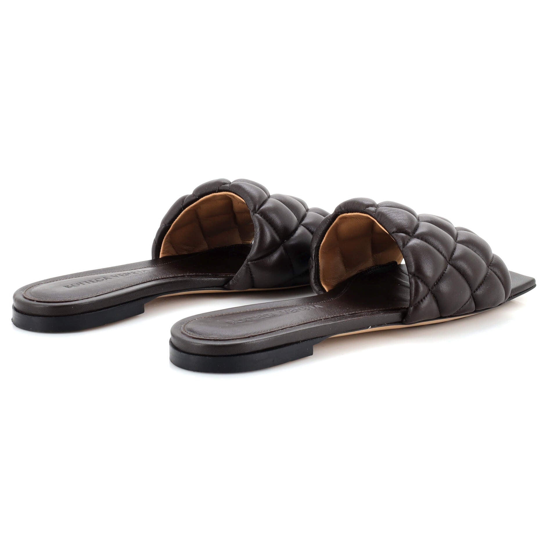 Women's The Padded Flat Sandals Matelasse Leather