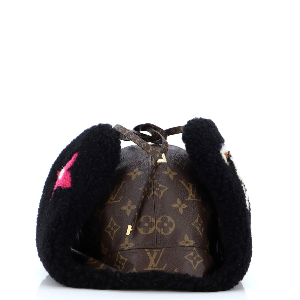 Chapkalaska Hat Monogram Canvas and Monogram Teddy Shearling