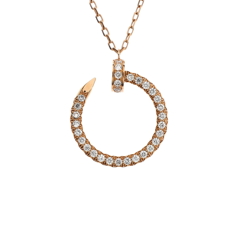 Juste un Clou Pendant Necklace 18K Rose Gold and Pave Diamonds