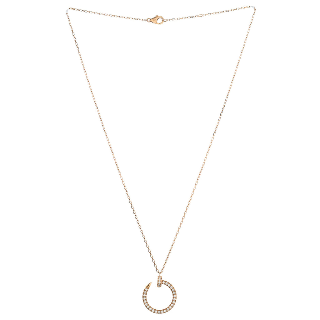 Juste un Clou Pendant Necklace 18K Rose Gold and Pave Diamonds
