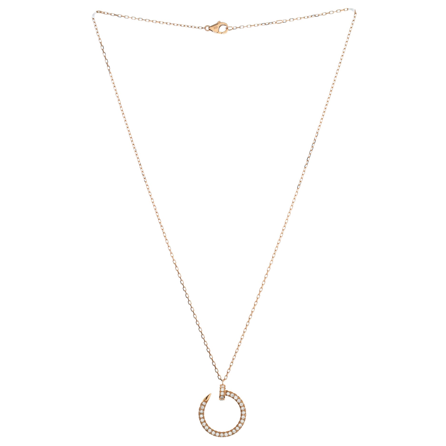 Juste un Clou Pendant Necklace 18K Rose Gold and Pave Diamonds