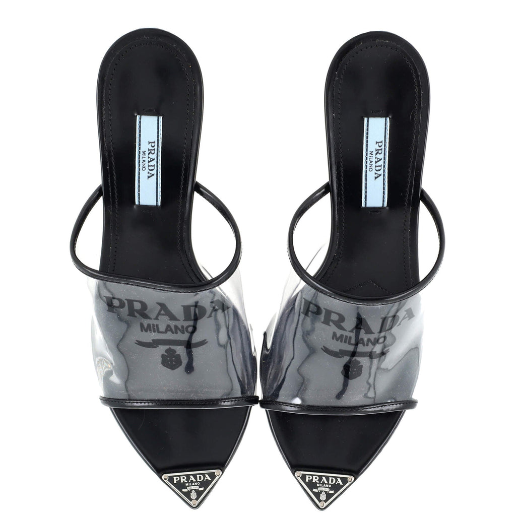Women's Logo Heeled Sandals PVC with Leather