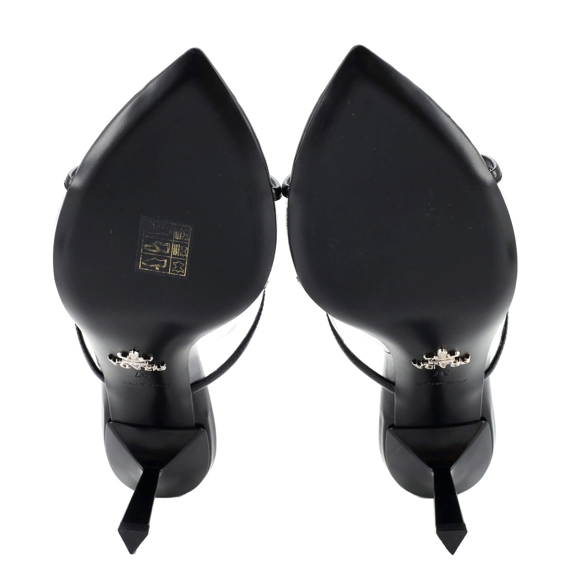 Women's Logo Heeled Sandals PVC with Leather