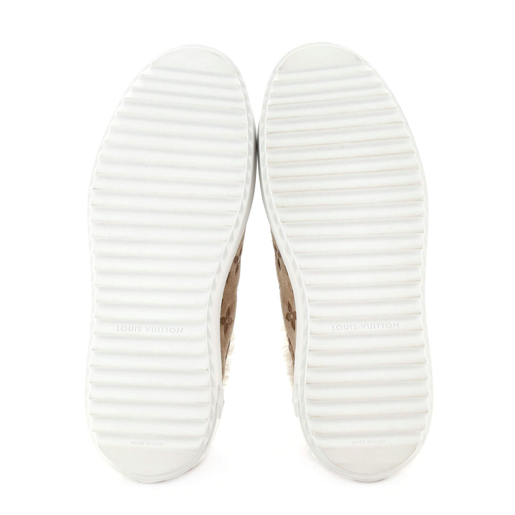 Women's Time Out Sneakers Monogram Embossed Leather and Shearling