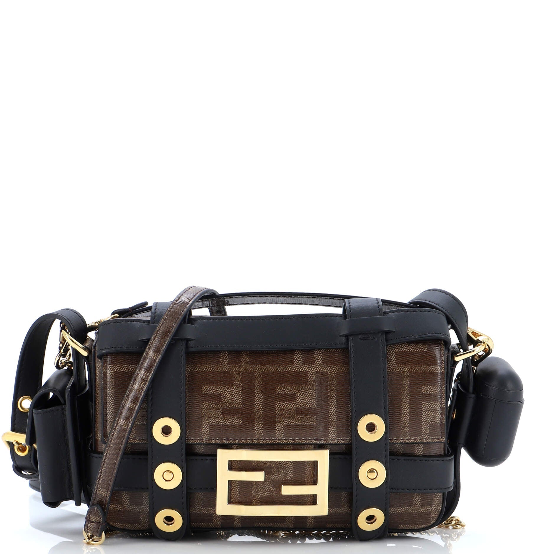 Baguette Cage Bag Zucca Coated Canvas and Leather Mini