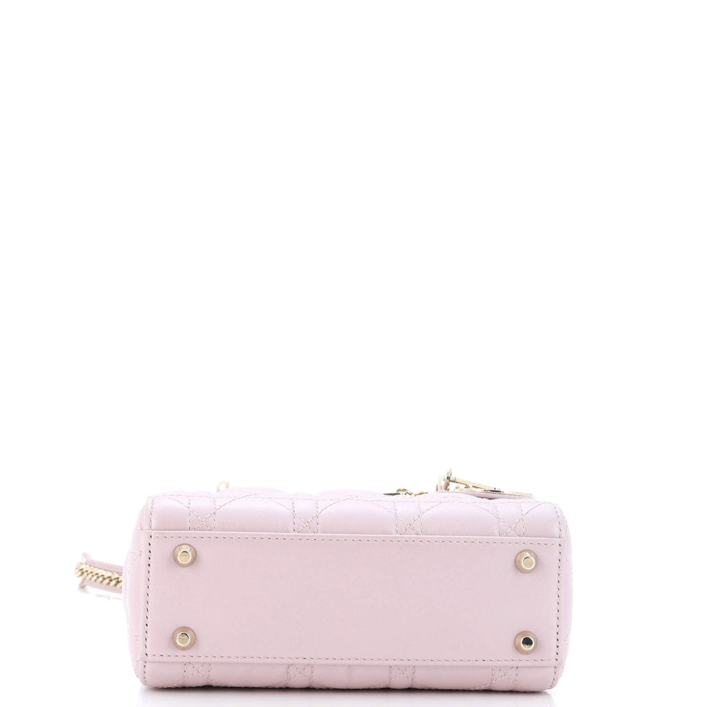 Lady Dior Chain Bag Cannage Quilt Iridescent Leather Mini