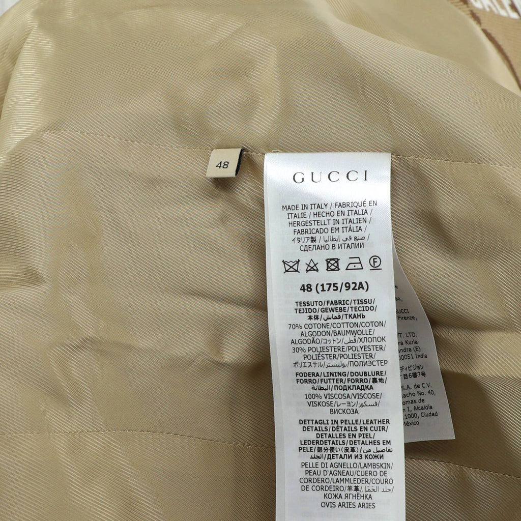 x Balenciaga The Hacker Project Men's Blazer Jacket All Over Jumbo GG Canvas Cotton Blend