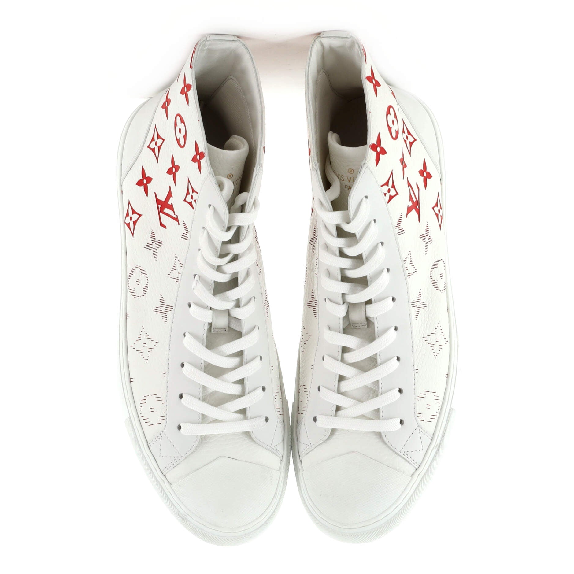Men's Tattoo High-Top Sneakers Monogram Leather