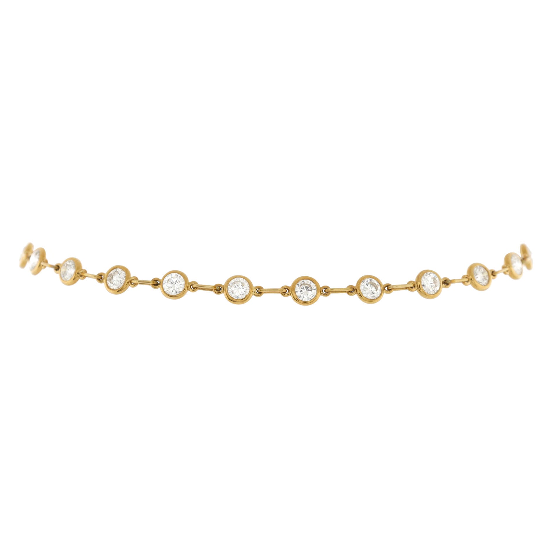 Elsa Peretti Diamonds By The Yard 22 Stone Bracelet 18K Yellow Gold with Diamonds