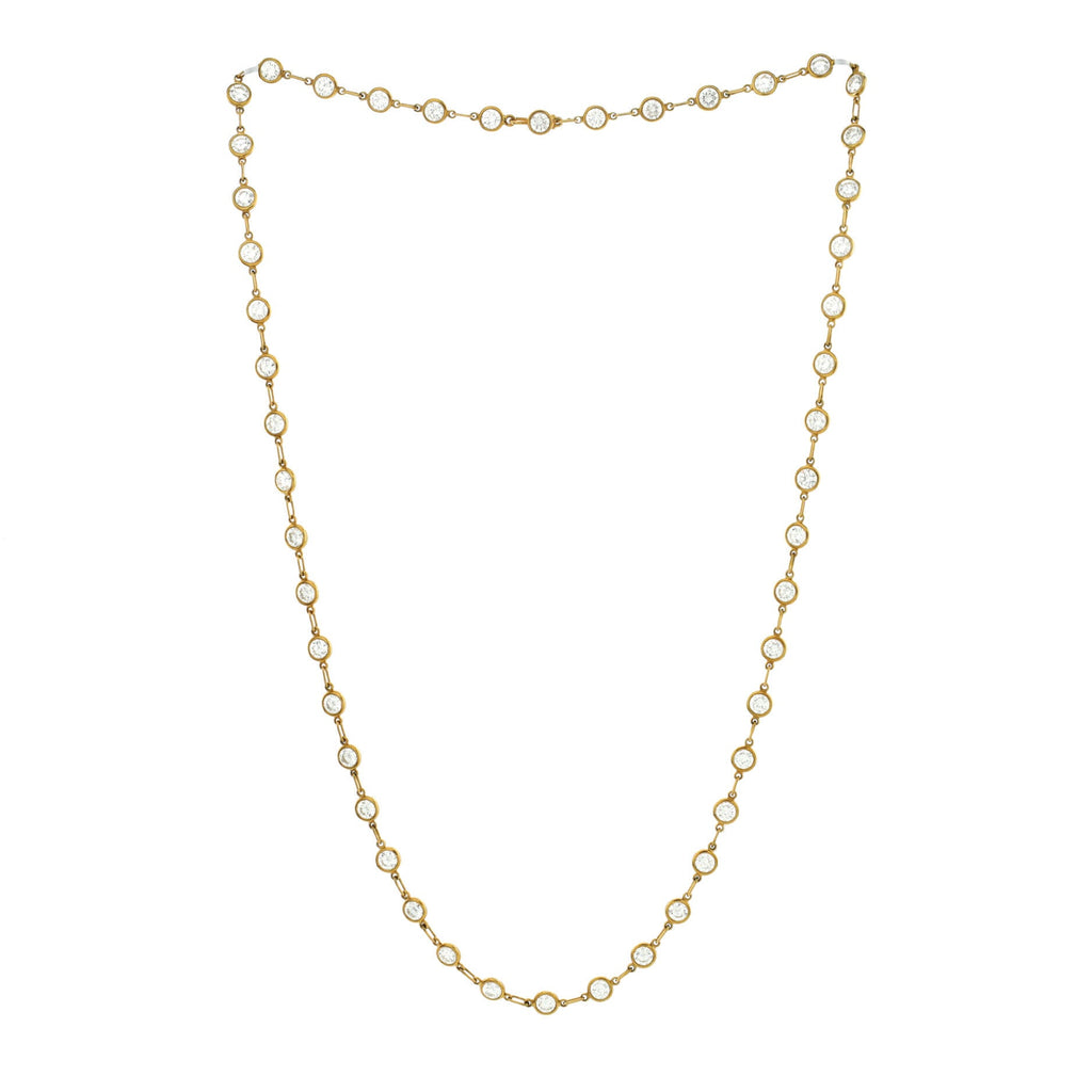 Elsa Peretti 48 Diamonds By The Yard Continuous Necklace 18K Yellow Gold and Diamonds 4.5mm
