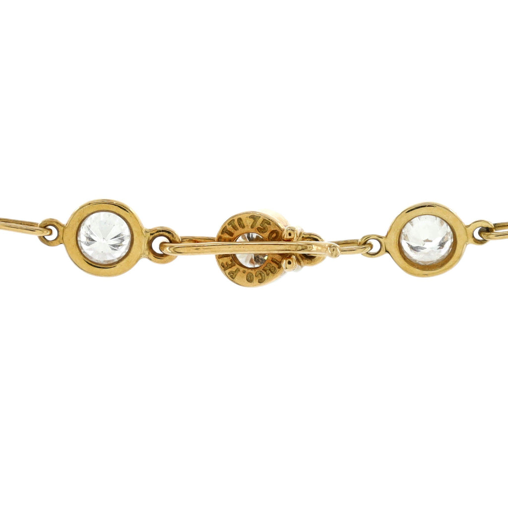 Elsa Peretti 48 Diamonds By The Yard Continuous Necklace 18K Yellow Gold and Diamonds 4.5mm